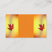 Carte De Visite nature automne feuille d'érable orange (Dos)