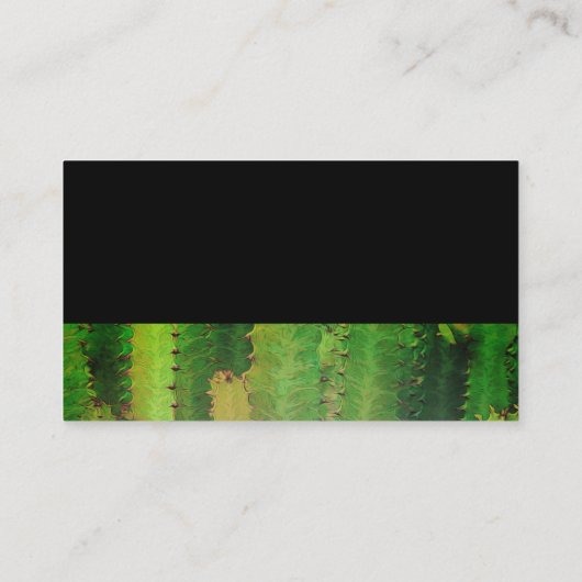 Carte De Visite nature cactus art vert double face personnalisé (Dos)