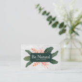 Carte De Visite Nature Cosmétique Vert Feuille Design Modèle (Debout devant)