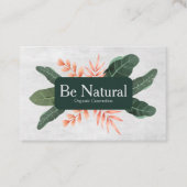 Carte De Visite Nature Cosmétique Vert Feuille Design Modèle (Devant)