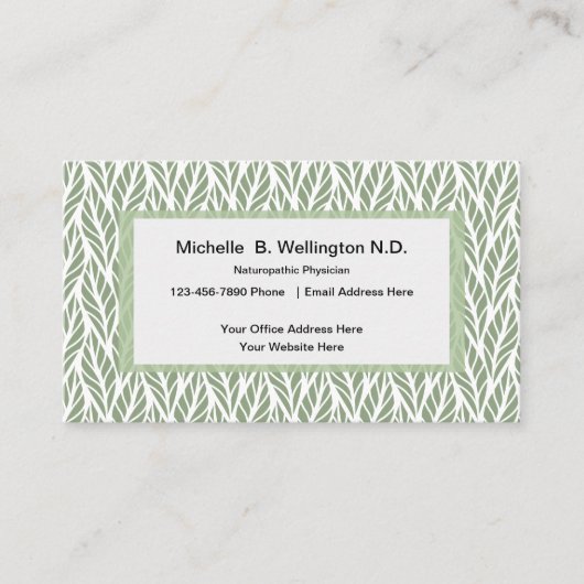 Carte De Visite Nature de médecin de naturopathique inspirée (Devant)