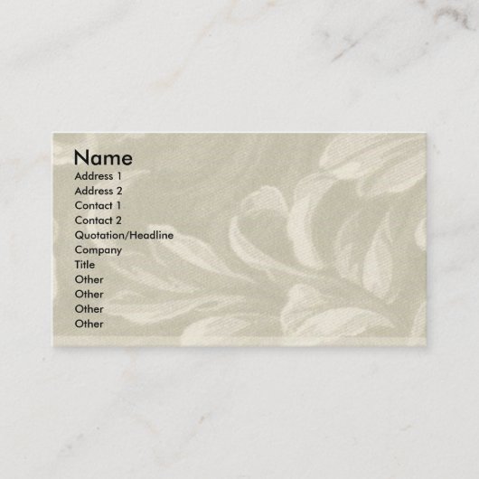Carte De Visite Nature de Taupe (Devant)