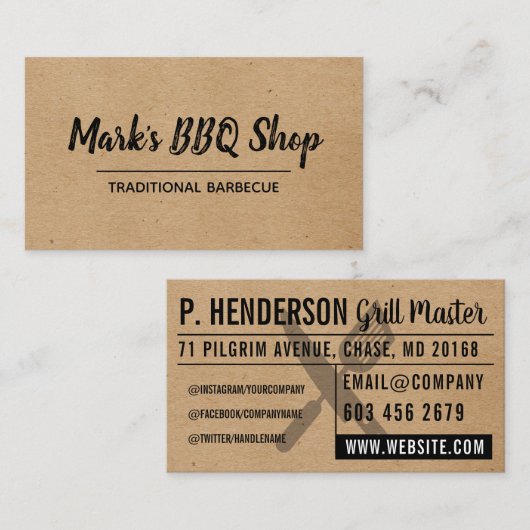 Carte De Visite Nature | Disposition | BBQ (Devant / Derrière)