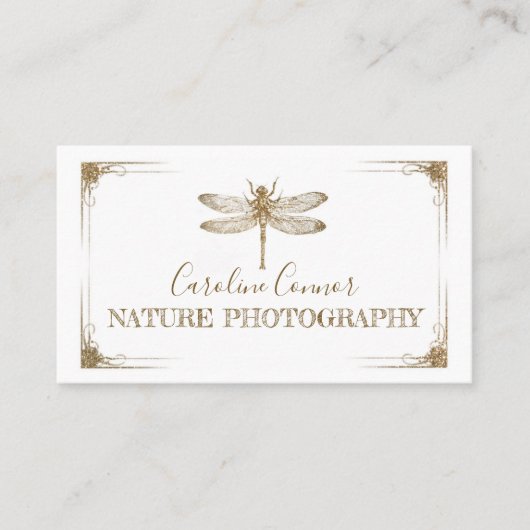 Carte De Visite Nature Faune Photographie Golden Dragonfly (Devant)