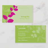 CARTE DE VISITE nature feuillage silhouette chaux  (Devant / Derrière)