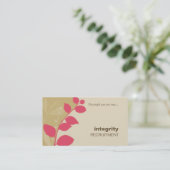 CARTE DE VISITE nature feuillage silhouette corail (Debout devant)