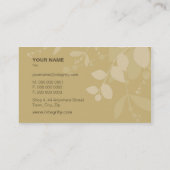 CARTE DE VISITE nature feuillage silhouette corail (Dos)