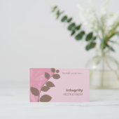 CARTE DE VISITE nature feuillage silhouette rose b (Debout devant)