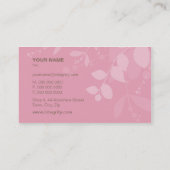 CARTE DE VISITE nature feuillage silhouette rose b (Dos)