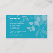 CARTE DE VISITE nature feuillage silhouette turquo (Dos)