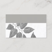 Carte De Visite nature feuille d'art motif gris et blanc propre (Dos)