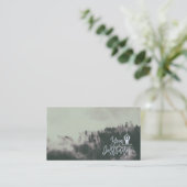 Carte De Visite Nature Forêt de Méditation Yoga instructeur Script (Debout devant)