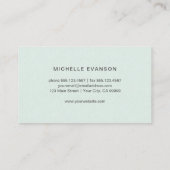 Carte De Visite Nature Ginkgo Leaf Mint Vert Simple (Dos)