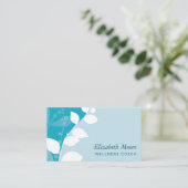 Carte De Visite NATURE MODERNE feuillage botanique feuille aqua bl (Debout devant)