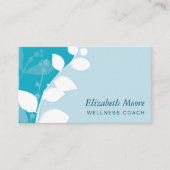 Carte De Visite NATURE MODERNE feuillage botanique feuille aqua bl (Devant)