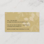 Carte De Visite NATURE MODERNE feuillage botanique feuille corail  (Dos)