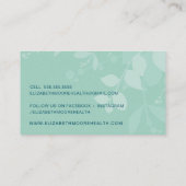 Carte De Visite NATURE MODERNE feuillage botanique feuille menthe (Dos)