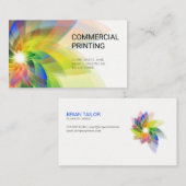 Carte De Visite Nature numérique | Fleur colorée transparente (Devant / Derrière)