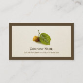 Carte De Visite Nature Nut and Leaf - Logo simple et élégant (Dos)