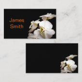 Carte De Visite nature orchidées blanches photographie de fleur (Devant / Derrière)