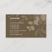 CARTE DE VISITE nature silhouette brun jaune (Dos)