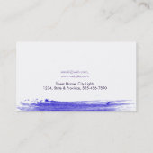 Carte De Visite Nature simple élégante de bleu d'éclaboussure (Dos)