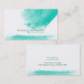 Carte De Visite Nature simple élégante de vert d'éclaboussure (Devant / Derrière)