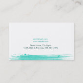 Carte De Visite Nature simple élégante de vert d'éclaboussure (Dos)