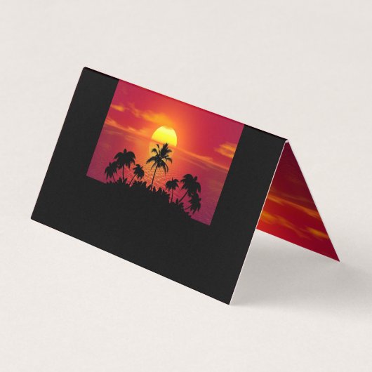 Carte De Visite Nature Sunset Palm (Dos)