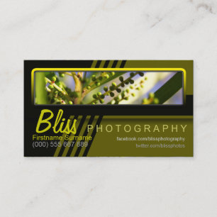 Carte De Visite Nature Vert Noir Photographie avec modèle de photo