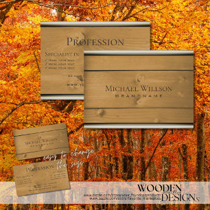 Carte De Visite Nature Wood Grain Brown Bois planches Professionne