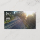 Carte De Visite Nature Woods Path Sun Rays Gris (Devant)