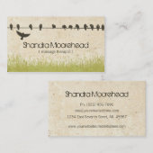 Carte de visite naturel de thérapeute de massage (Devant / Derrière)