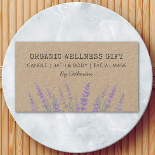 Carte De Visite Naturel Éco Bio Fleur de Lavande Aquarelle Florale