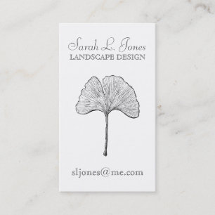 Carte De Visite Naturel élégant simple de feuille de Ginkgo