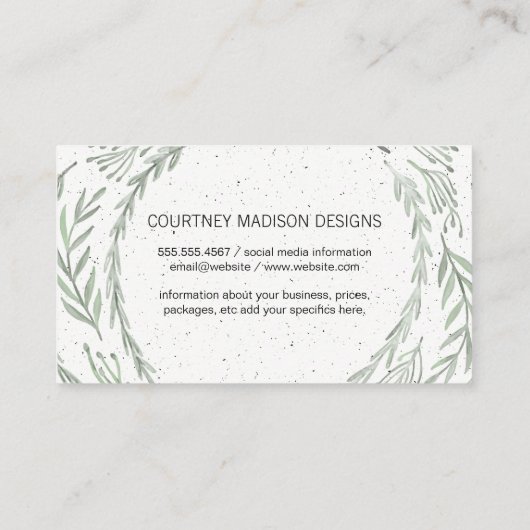 Carte De Visite Naturel (Noir / Blanc) (Dos)