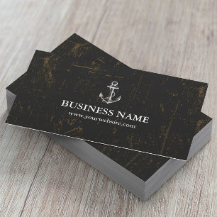 Carte De Visite Nautical Anchor Vintage Grunge Dark
