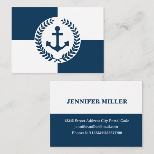 Carte De Visite Nautical themed design (Devant / Derrière)