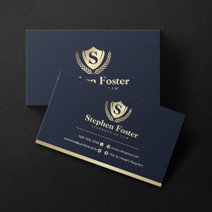 Carte De Visite Navey Blue, Avocat Or À L'Échelle De La Justice