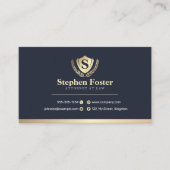 Carte De Visite Navey Blue, Avocat Or À L'Échelle De La Justice (Devant)