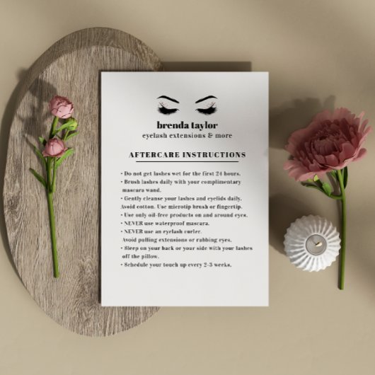 Carte De Visite Navigateur Eyelash glamour Instructions pour les s