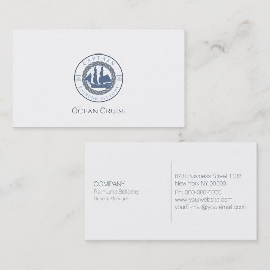 Carte De Visite Navire (Devant / Derrière)