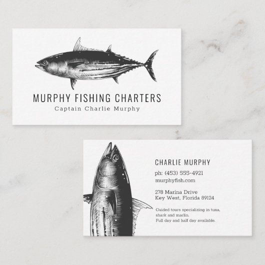 Carte De Visite Navire de pêche moderne Capitaine d'embarcation (Devant / Derrière)