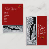 Carte De Visite NAVIRES ANCIENS, VOYAGE EN MER Monogramme Noir Rou (Devant / Derrière)