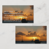 Carte De Visite Navires et Sunset Tropical Seascape (Devant / Derrière)