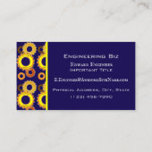 Carte De Visite Navy Blue and Gold Engineering Gears (Dos)