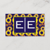 Carte De Visite Navy Blue and Gold Engineering Gears (Devant)