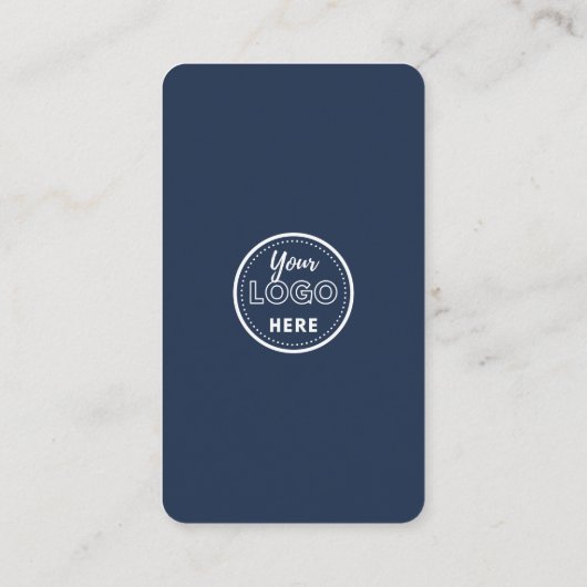 Carte De Visite Navy Blue Connect Us Social Media QR Code (Dos)