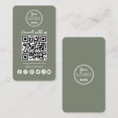 Carte De Visite Navy Blue Connect Us Social Media QR Code (Devant / Derrière)