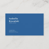 Carte De Visite Navy Blue Floral Field Modern Geometric Square (Dos)